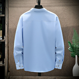 大码印花风衬衫男夏秋青年长袖衬衫/2122p50，男装衬衫，电商A012