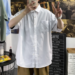 港风大码印花风男春夏新潮外套青年短袖衬衫TP25图片