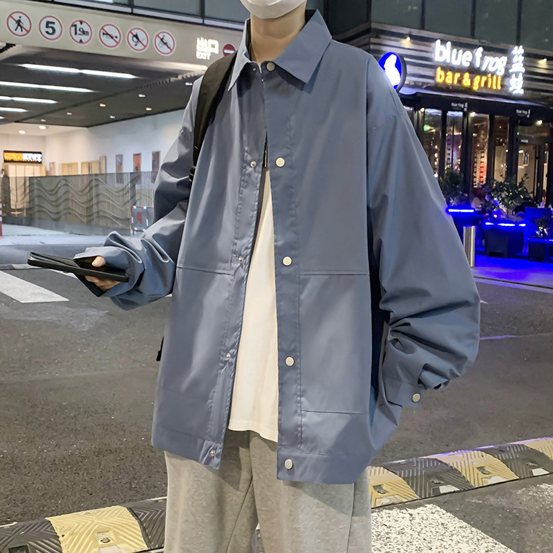 港风大码外套青少年青春休闲宽松长袖工装夹克/8200p60,男装夹克,电商A012
