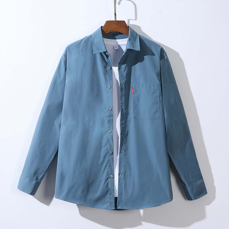 青少年ins长袖休闲宽松外套大码印花衬衫T恤衬衣/2280P30，男装T恤，电商A012