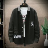 大码印花风衬衫男夏秋新款青年长袖衬衫QT5030/2116p50，男装衬衫，电商A012