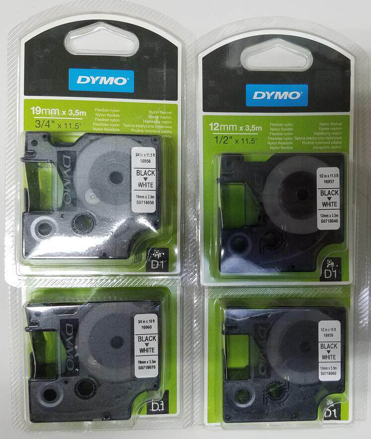 DYMO达美品牌授权总代16957白底黑字D1特种标签带12；19mm;可选