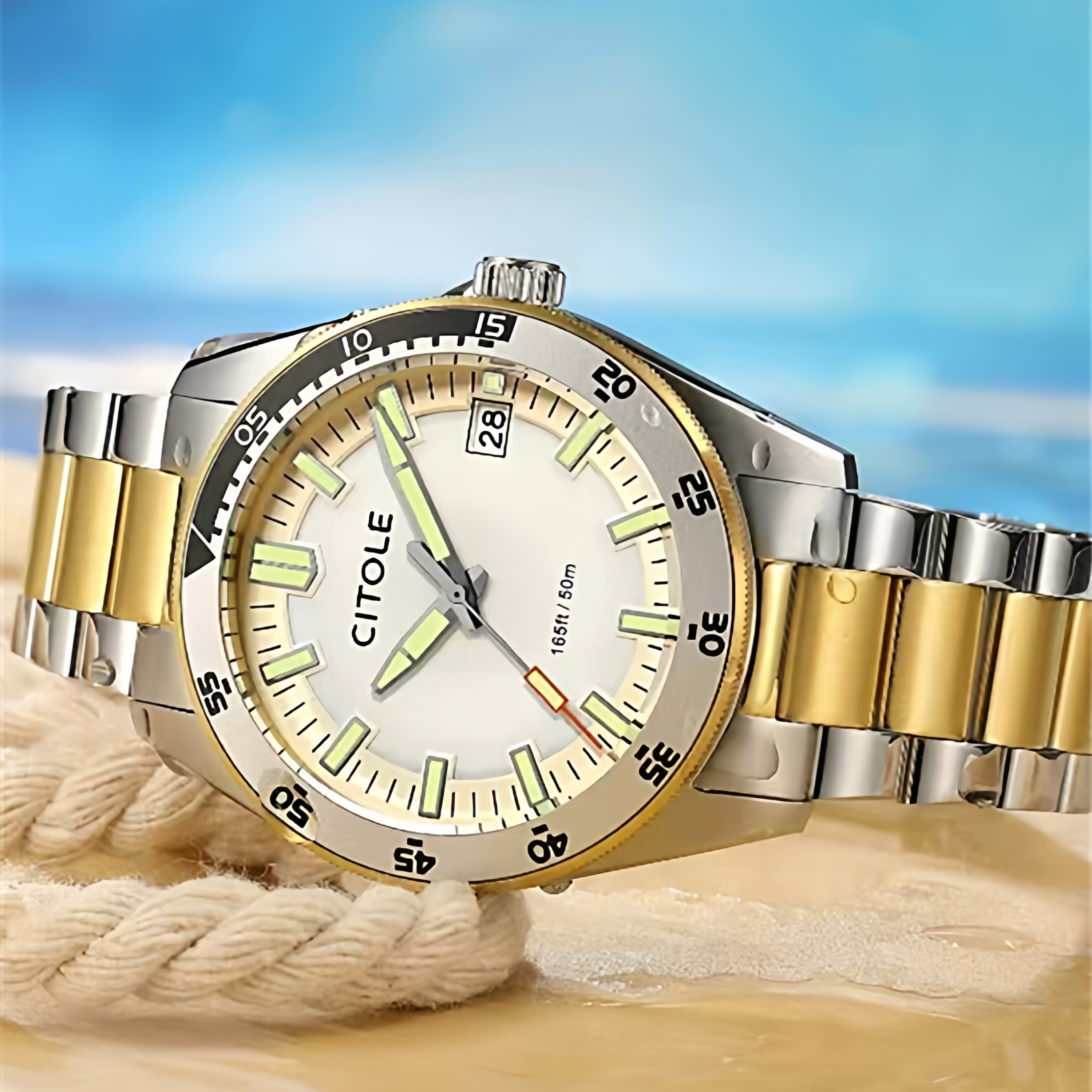 CITOLE西腾新款男士运动表防水夜光男生钢带石英男表学生手表7003