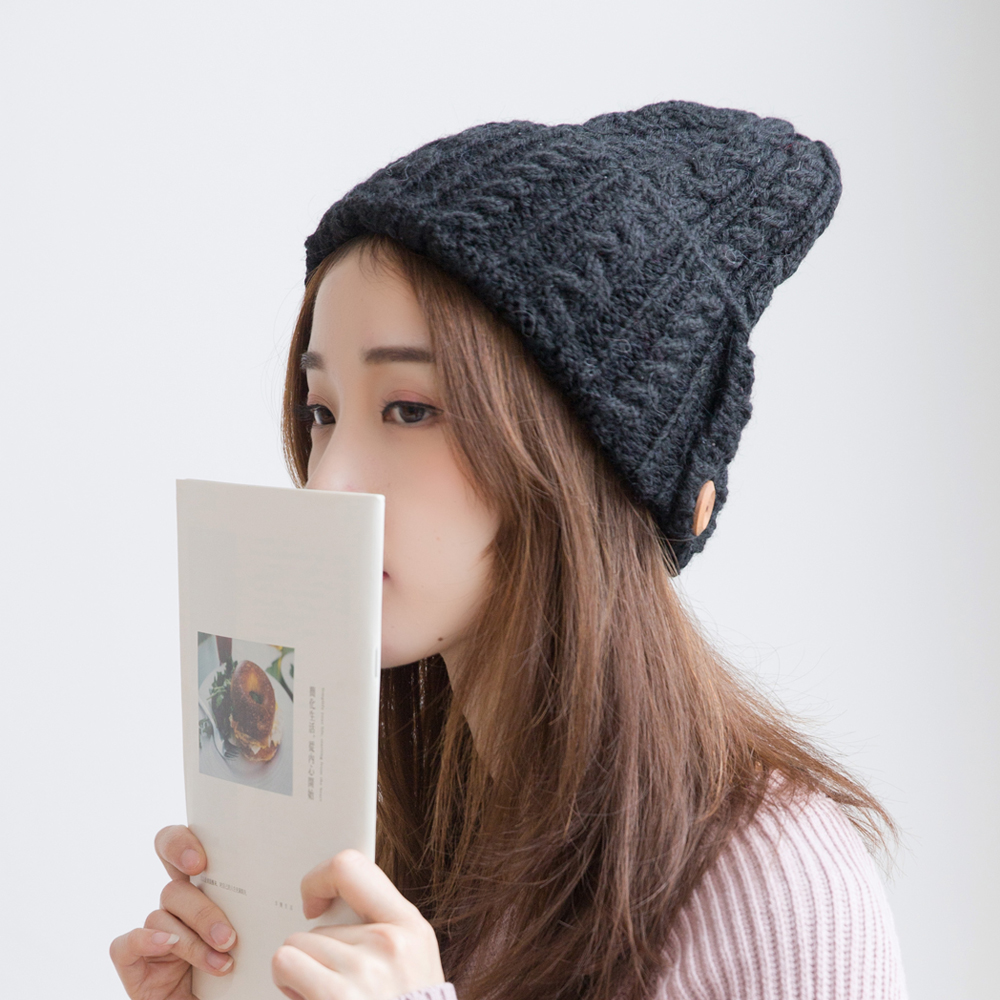 冬季针织帽女韩版毛线帽子女冬帽女士纯手工套头帽保暖潮休闲百搭