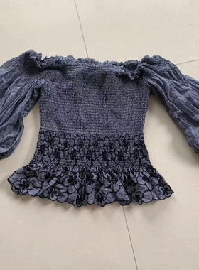 ALX 一字肩重工花朵刺绣 上衣