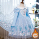 女童爱莎连衣裙秋冬季 新款 儿童洋气加绒宝宝冰雪奇缘艾莎公主裙子