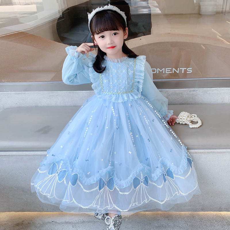 女宝宝艾莎公主连衣纱裙春秋新款