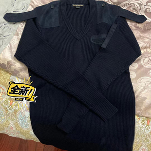东航飞行员机组空少丝光羊毛毛衣羊毛衫 藏青 V领毛衣套头毛衣线衫