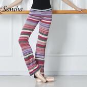 Sansha法国三沙芭蕾舞秋冬瑜伽练功保暖长裤 针织体操舞蹈健身裤 女