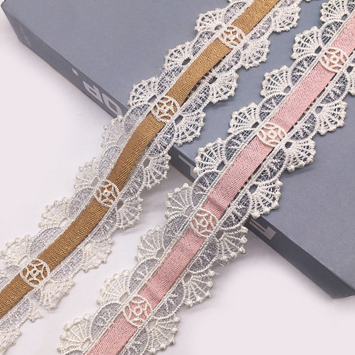 彩色抽带镂空蕾丝边窗帘花边辅料