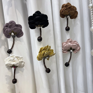 布艺复古花朵个性窗帘装饰品点缀别针配饰精致文艺范窗饰辅料配件
