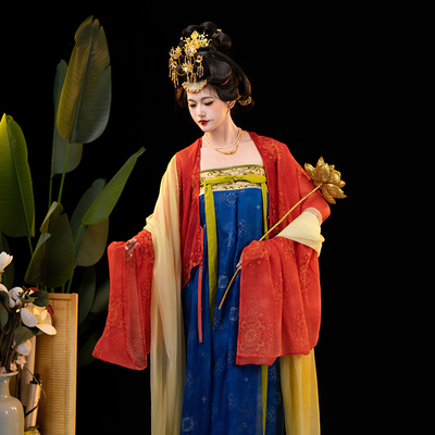 山迟【星桥】汉服绣花唐制显瘦齐胸襦裙法门寺披衫少女春夏套披帛
