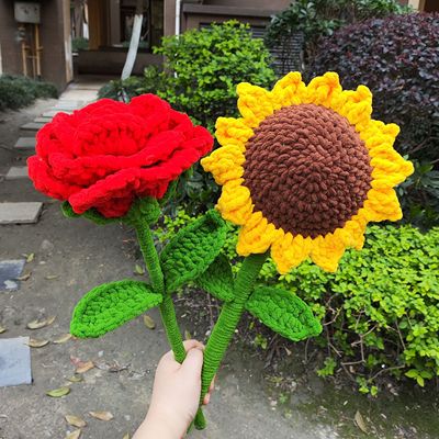 一举夺魁成品手工钩织冰条线巨型向日葵花束中秋节毕业季中考礼物