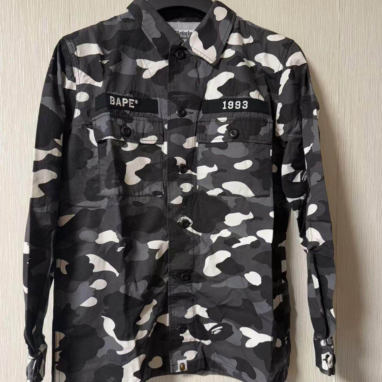 BAPE 猿猴 夜光 灰迷彩 外套 厚款 衬衫  L码 日版收藏