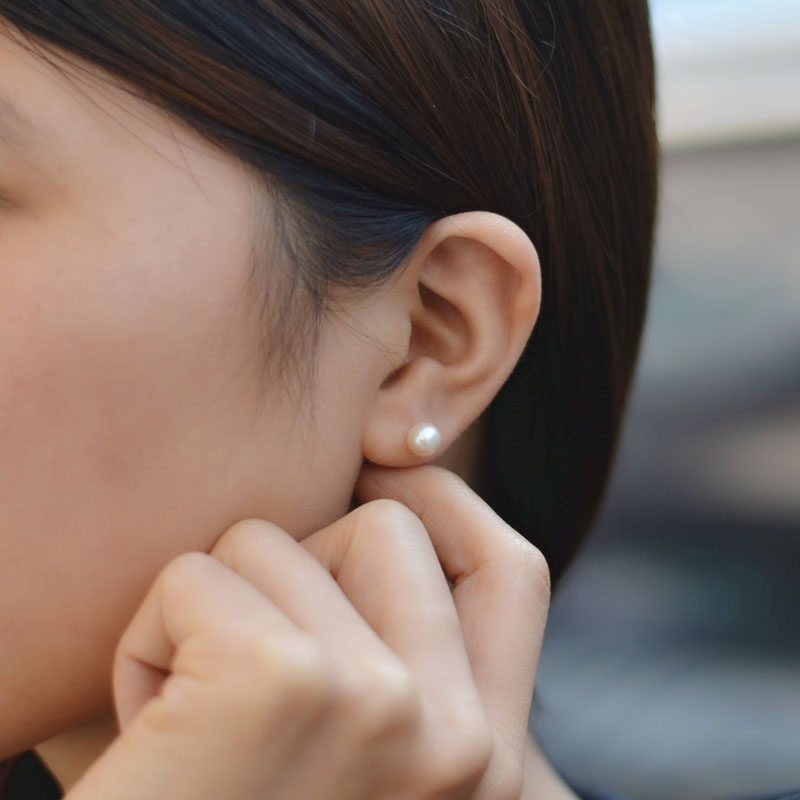 999足金天然淡水珍珠女气质耳钉纯金时尚新款秀气网红小耳环黄金