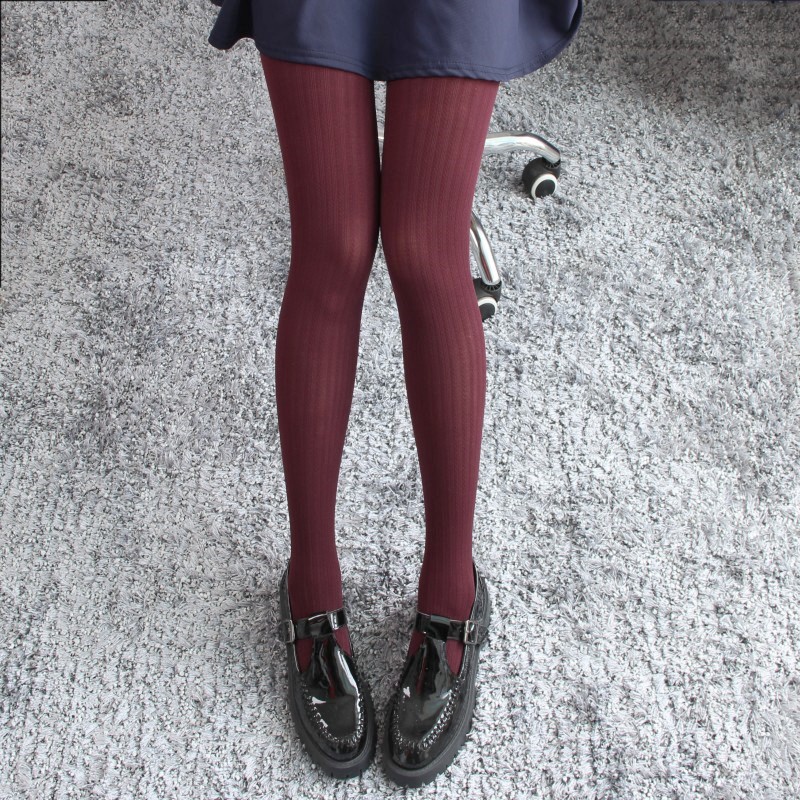 经典小麻花竖条纹春秋薄款连裤袜