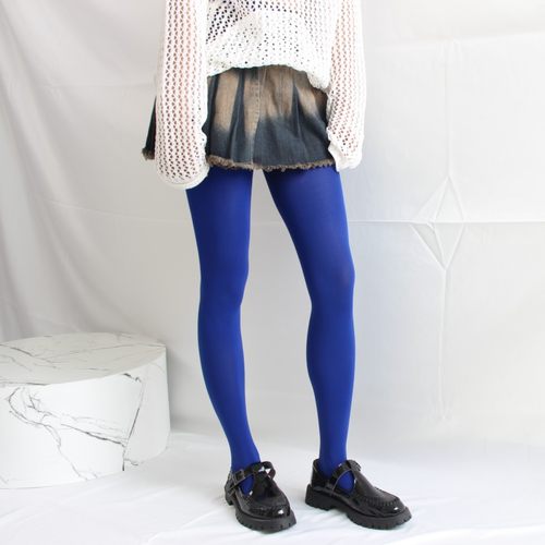 克莱因蓝宝蓝色天鹅绒哑光连裤袜