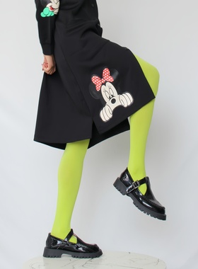 荧光绿色春秋薄款连裤袜高弹天鹅绒鲜艳彩色丝袜萌芽绿色打底袜女