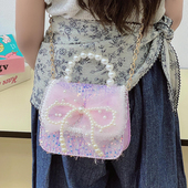 饰包珍珠网红闪亮可爱包 洋气装 夏季 儿童包包小女孩手提斜挎包时尚
