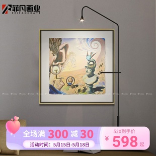 巴塞尔轻奢美式 饰画手撕悬浮贴金箔画客厅背景墙玄关新品 油画风装