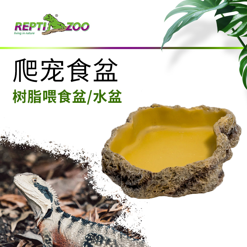 REPTIZOO爬宠水盆食盆爬虫蜥蜴水盆陆龟爬宠造景守宫用品喂食盘