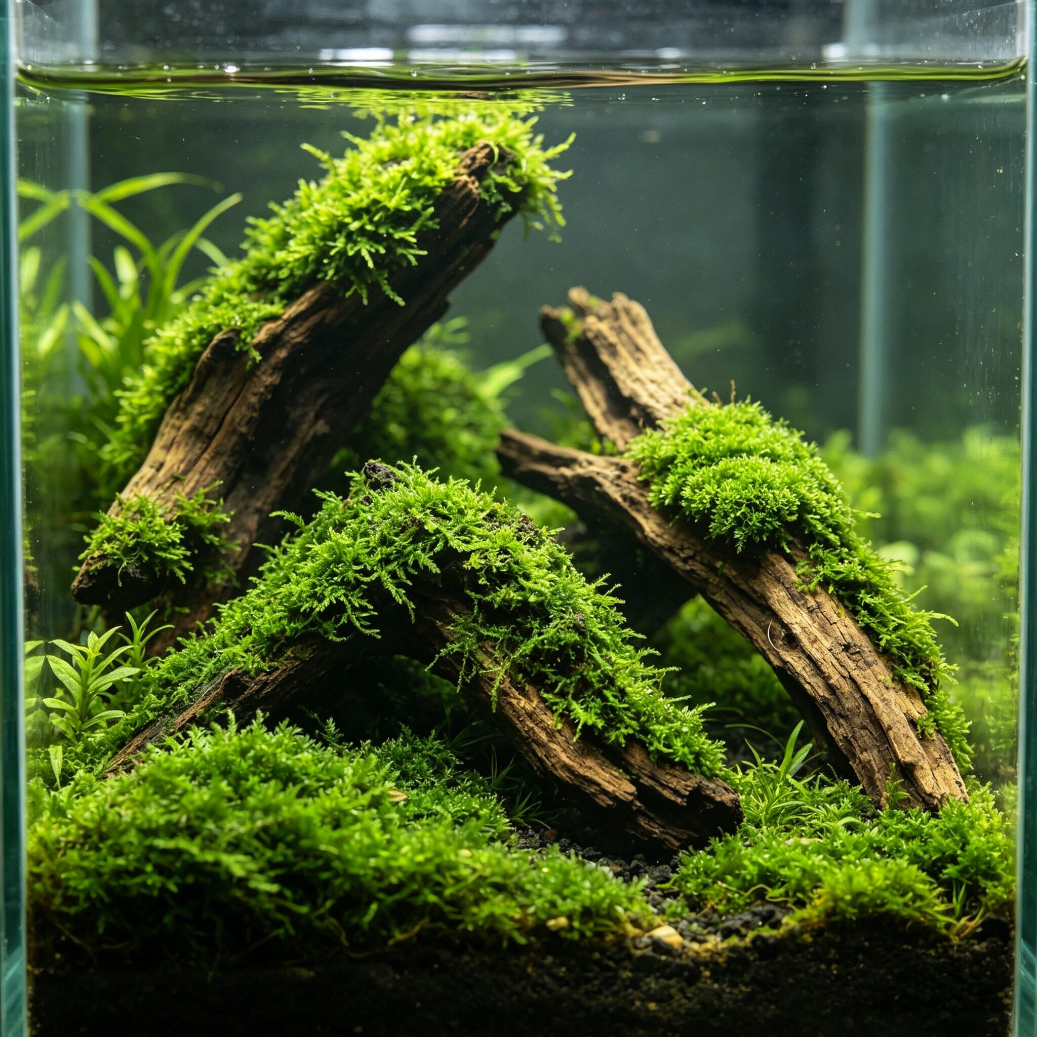 三角莫斯沉木生态鱼缸造景水草专用水族箱草缸增氧净化水质的水草