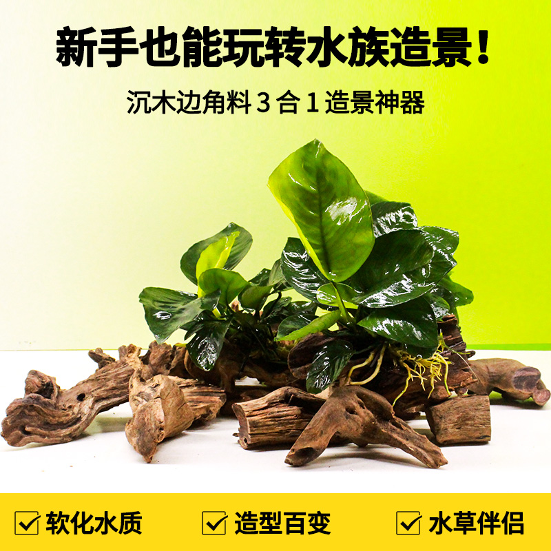 沉木边角料鱼缸ph软化水质造景