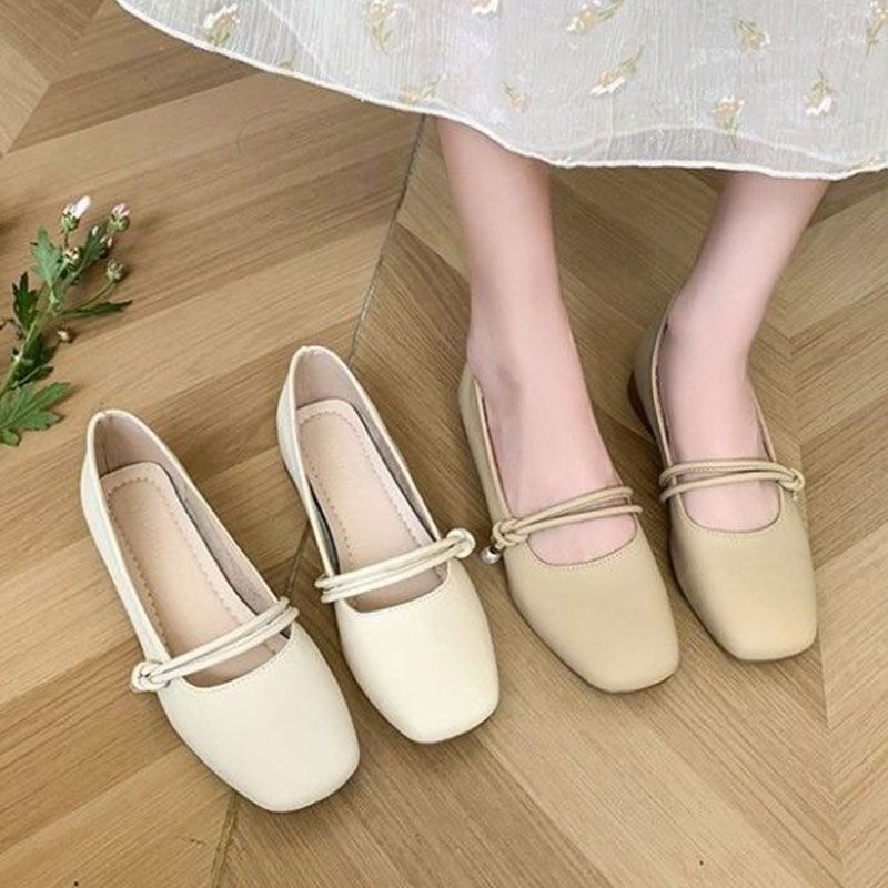 玛丽珍仙女配裙子小皮单鞋女2025新款春秋晚晚风温柔平底奶奶瓢鞋