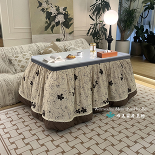 新款电暖桌滑轨拉链款脱胆加厚可拆洗烤火被罩侧挂式烤火被