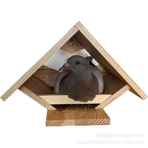 厂家定 做实木质户外花园DIY跨境新款鸟窝鸟屋鸟舍笼繁殖箱喂鸟器