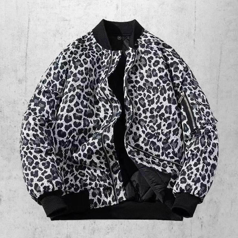 CHINDUM豹纹棒球服外套秋冬