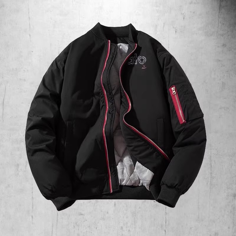 香港正品潮牌秋冬拼色红色拉链飞行棒球服男女款加厚棉衣夹克外套