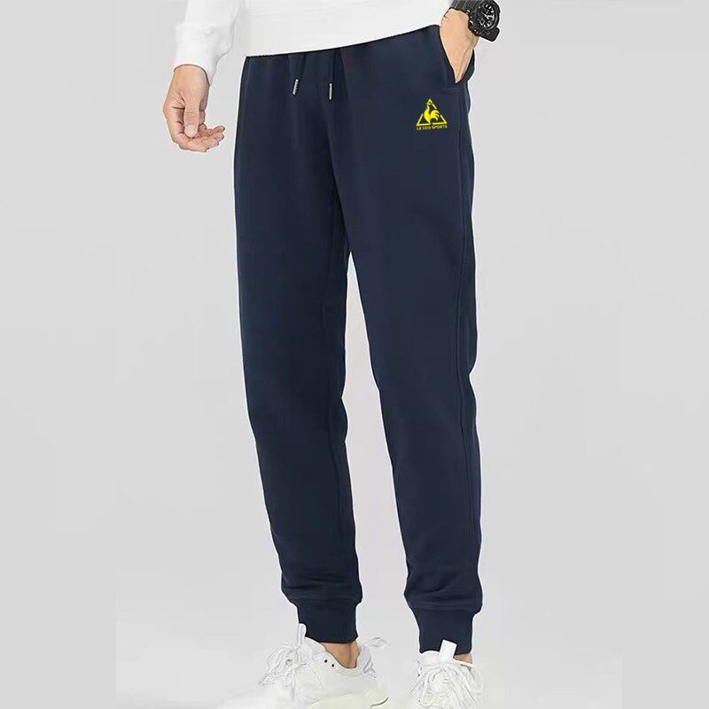 香港正品潮牌夏季大公鸡纯色长裤男女加绒大码小脚束脚华夫格卫裤