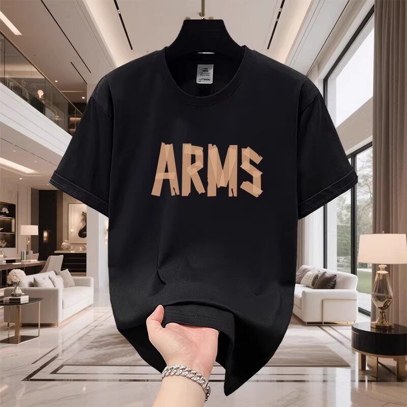 香港正品潮牌夏季创意英文简约半袖男生纯棉重磅宽松圆领短袖T恤