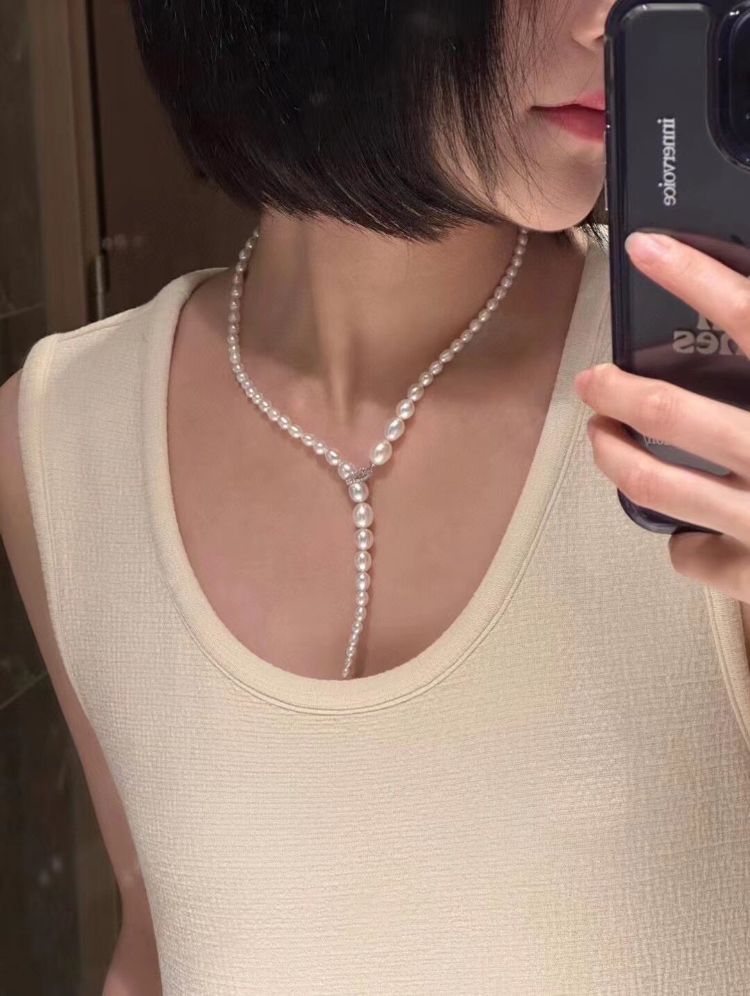 倪妮同款珍珠项链轻奢小众ins颈饰