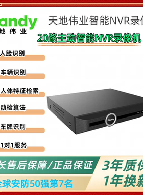 天地伟业tiandy20路主动智能硬盘录像机人脸识别车辆识别智能分析