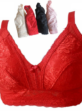 无钢圈大胸显小舒适内衣全罩杯收副乳上托调整型文胸胖mm胸罩超薄