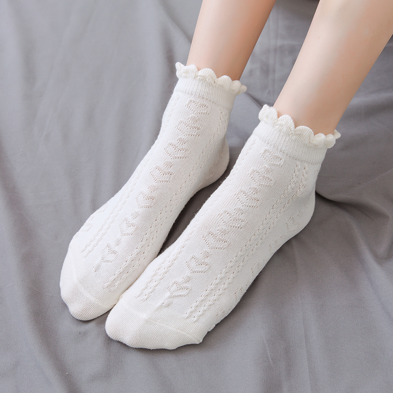 可爱日系jk学院风薄款口中短筒袜