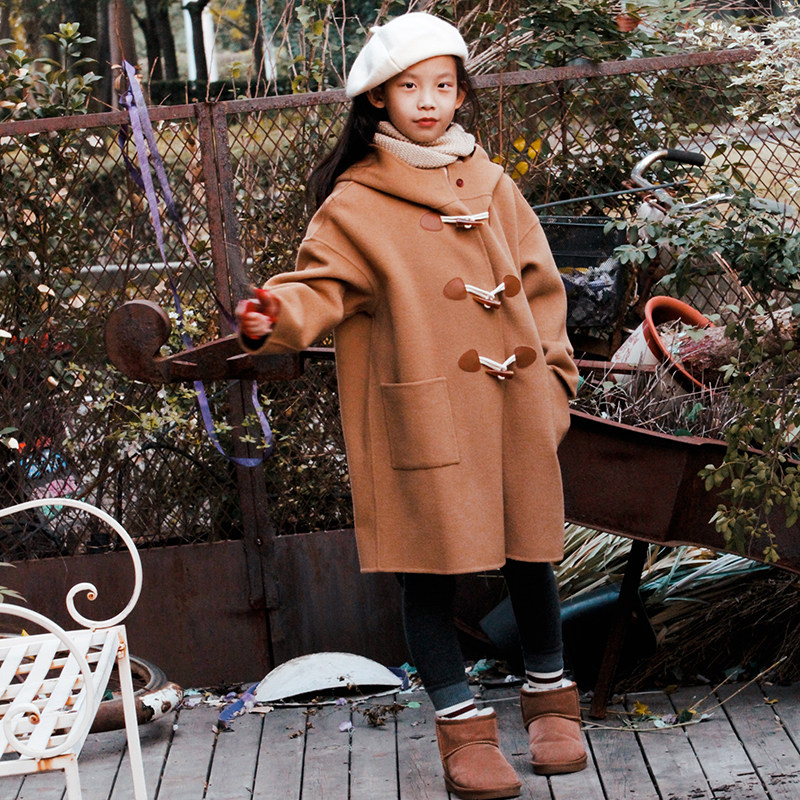 女驼色双面羊绒大衣羊毛牛角扣男童大童初中生学院风毛呢外套冬季,童装/婴儿装/亲子装,呢大衣,淘宝优惠券,粉丝福利购,淘宝优惠卷