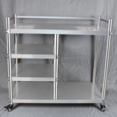 煤气罐推车架多层厨房置物架户外多功能不锈钢置物架可移动带轮