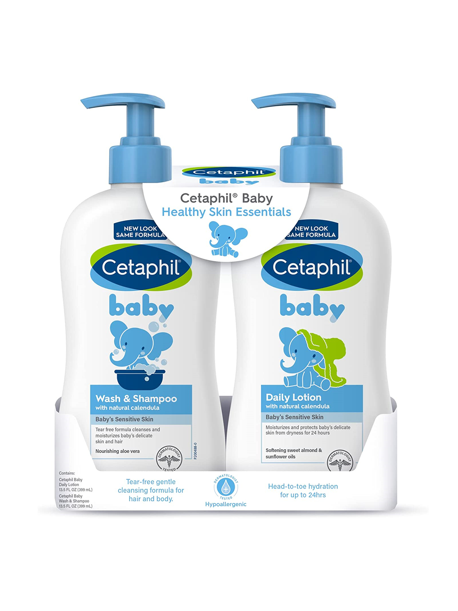美国cetaphil丝塔芙baby宝宝婴儿童金盏花乳液润肤露面沐浴洗发水