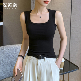 黑色带胸垫吊带背心女内搭文胸一体式夏外穿打底遮副乳防走光上衣