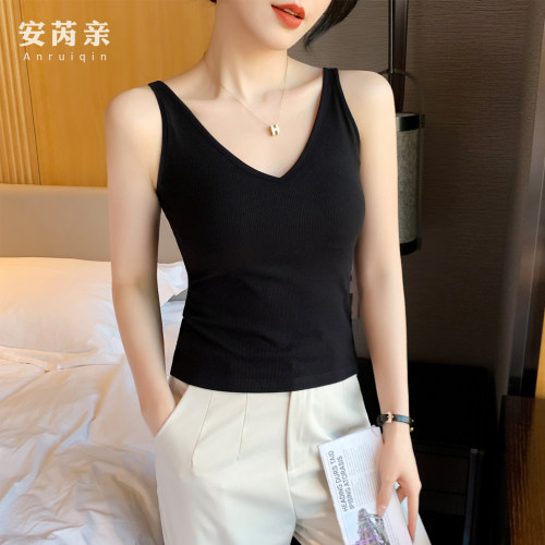 V领吊带背心女内搭夏遮副乳修身