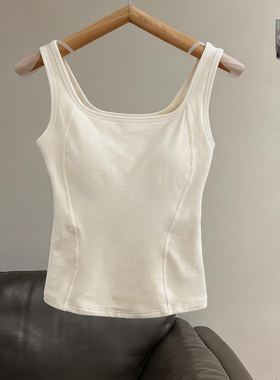 白色鱼骨背心女美背夏季新款内搭遮副乳显瘦外穿吊带露背打底上衣