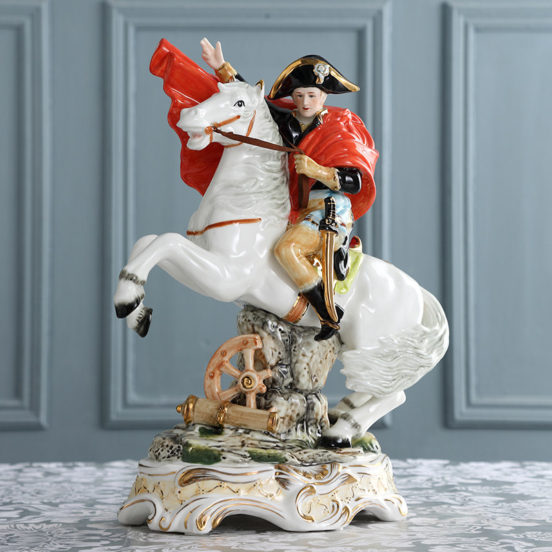北欧轻奢拿破仑将军凯旋酒柜摆设人物欧式摆件家居饰品