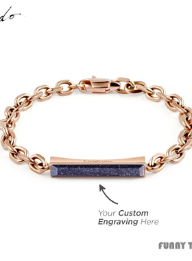 香港Crudo Leather 扁环贝母手链情侣手绳可定制刻字生礼钢条手环