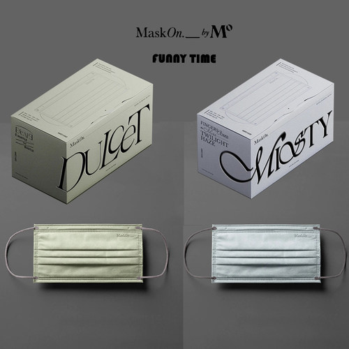 Maskon晨雾蓝橄榄绿平面口罩