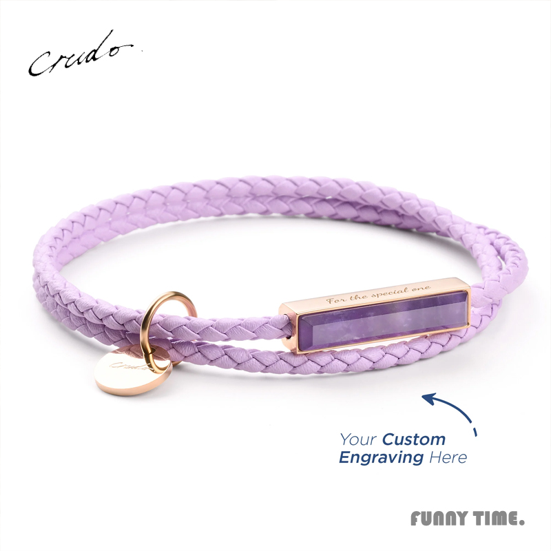 Crudo贝母皮革情侣手链