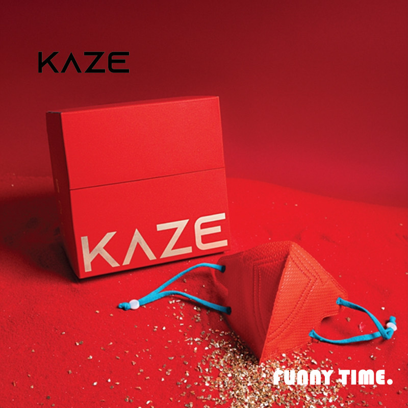 香港代购kaze宽松立体口罩mini喜庆舒适婚庆红色系轻盈可调节口罩