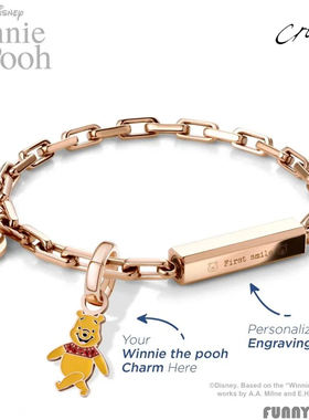 香港Crudo Leather小熊维尼贝母手链情侣手绳生日礼物钢条手环女